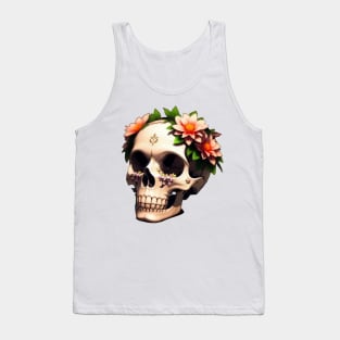 Just a Scull With Flowers 2 Tank Top